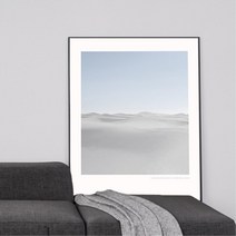 신혼집 거실복도 푸른빛깔 사막 액자(41x32) 풍경그림 고객대기실 헬스클럽 결혼, 캔버스액자 (옆면검정)