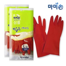 마미손 짧은고무장갑 대형 X12개 20켤레 레드, 2개