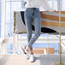 수비진 여성용 투버튼 스키니진 청바지 SP158