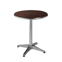 스마트퍼니처 부드러운 느낌의 천연 애쉬우드 상판 펜션 테라스 카페 호프 견고한 알루미늄 프레임 원형테이블 야외테이블, 원형700/커피색