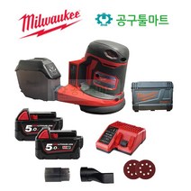 밀워키 충전 원형 샌더 18V 무선 샌딩기 목공작업용 핸드 휴대용 자동차 왁싱 밀위키, 배터리1개세트