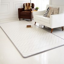 삼바텍 1+1 퓨어 PVC 놀이방매트 점보특대형 140x300cm 유아 어린이 거실 아이방 층간소음방지 매트, 헤링본화이트