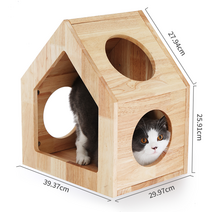 고양이 놀이터 원룸 공간박스 캣타워 투명 벽선반 호텔 캣휠 원목 diy 공간절약 캣폴 구름다리, 숨숨집