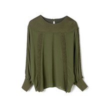 가오리블라우스 전문점 철수함 궤 가을옷 여성 털 수염 패치워크 클래식 드리우다 드레이프 슬림핏 1870082859