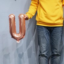 생일 파티 이니셜 알파벳 풍선 로즈골드 (소) 파티룸꾸미기 생일꾸미기 집
