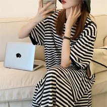 셀러허브 패션 [에스이엔몰] 오버핏 반팔 롱 휴가 여름 원피스