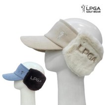 [기타] LPGA 골프웨어 여성 겨울 방한 귀달이 골지 스웨이드 썬캡 모자 L225AP53, 색상:베이지 / 사이즈:Free