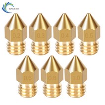 3D 프린터 5pcs MK8 노즐 구리 0.2mm 0.4mm 0.5mm 0.6mm 0.8mm 1.0mm 3D 프린터 부품 압출기 M6 나사 황동 노즐 1.75mm 3mm 필라멘트, One Color_1.0mm 3mm, 01 1.0mm 3mm, 상세 설명 참조0