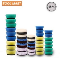 12V 무선 광택기 1inch/ 2inch 패드 세트 36Pcs, 36 Pieces