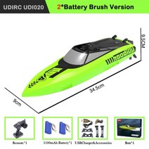 UDiRC UDI020 RC 보트 고속 25 km/h 방수 2.4GHz 전복 방지 원격 제어 PVC 보트 장난감 선물, UDI020-2B