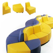 수퍼니처 B807 연결식 로비/라운지소파 대기의자, 807(코너등무), 연노랑