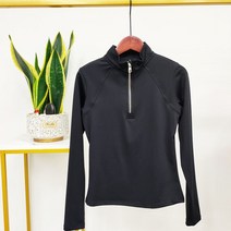 여성 승마 상의 여성용 탑 긴 소매 티셔츠 지퍼 스포츠 셔츠 말 의류 쇼, [01] S, [02] Black