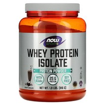 NOW Whey Protein Isolate 미국 나우 스포츠 웨이 프로틴 아이솔레이트 파우더 초코맛 816g 1통, 1팩