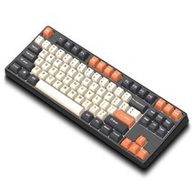 KEYXGSUL 유무선 2.4G PBT 이중사출 키캡 핫스왑 게이밍 기계식 키보드, 대탄소, 갈축