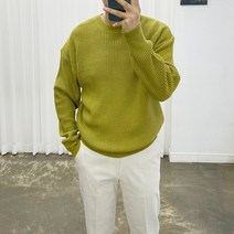 아도르클래식 머치 20컬러 하찌 라운드 세미 오버핏 긴팔 커플니트