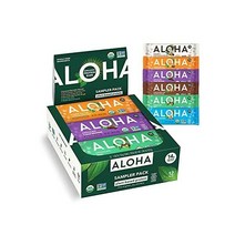 ALOHA 식물 단백질 바 - 6가지 맛 버라이어티 팩 - 12개 1.9oz 바 - 스낵 저당 프리 저탄수화물 팔레오 스테비아 프리 설탕 알코올