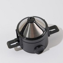 커피드리퍼 커피용품 접이식 휴대용 커피 필터 메이커 스테인레스 스틸 드립 티 홀더 재사용 가능한 페이퍼리스 드리퍼, 1PC Black+CHINA