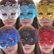 여우가면 무도회가면 오페라 분장 변장 할로윈 소품, 실버