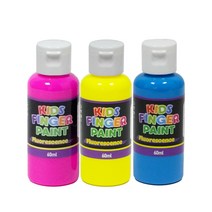 키즈 핑거페인트 형광 60ml 3색 세트 / 키즈맘아트 유아 물감 미술 그림 놀이 촉감 오감 발달 감성 손가락물감 어린이집 유치원 드로잉 키즈 카페 집콕 엄마표미술 홈스쿨 선물