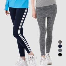 아르메데스 여성용 기능성 두줄 레깅스+치마 레깅스 2매