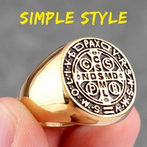 아쿠아마린 반지 Saint benedict cspb gold black men 95