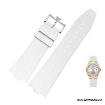 시니어 FKM 불소 고무 시계 밴드 Vacheron Constantin 4500V 7900V VC 스트랩 볼록 마우스 7mm 손목, 09 white-silver_01 24-7mm