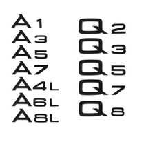 아우디 A1 A3 A4L A5 A6 A7 A8L Q2 Q3 Q5 Q7 Q8 용 3D 크롬 도금 광택 블랙 ABS TDI TFSI 후면 로고 스티커 부품 스타일링, 16.Black - A7