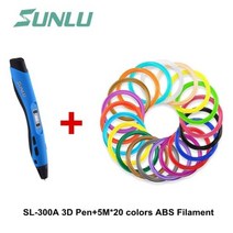 ENOTEPAD SL-300A 어린이와 부모를위한 고품질의 3D 낙서 펜 그림 안전 저온 3D 인쇄 펜을 그리기, Blue Pen 100m PLA|CHINA