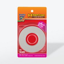 [M시리즈] 폼양면테이프 보급형 25mm*2M(1.0T/PE폼)(낱개), 옵션:[2043950]옵션없음, 상세페이지 참조