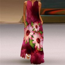파티드레스 빈티지 흰색 민소매 롱 드레스 여성용 느슨한 캐주얼 비치 봄 여름