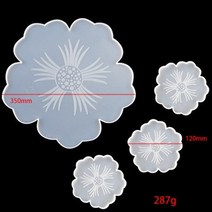 지점토 공예 재료 세트 diy 전문가용 도구 지점토조각칼 조각도 5pcs 대형 실리콘 꽃 코스터 수지 주조 금형 키트 수지 컵 매트 코스터 에폭시 금형 홈 장식 만들기, 4개