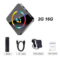 스마트 고속 셋톱 박스 안드로이드 와이파이 음성, 1.미국 플러그 - 2 16G