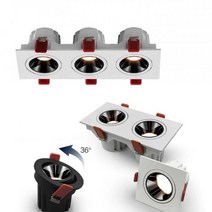 해외 LED downlight Simpledoble cabeza empotrada LED downlight de techo foco LED 눈부심 방지 Luz de, WHITE, 3X10W Dimmable