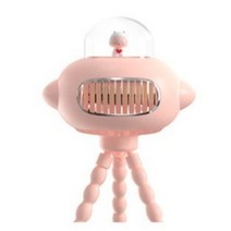 the아린 날개없는 무드등 손선풍기 집게형 저음 문어발 유모차 선풍기, 핑크, 핑크