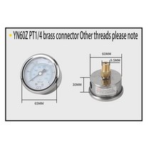 40 50 60 중 샤프트형 AFF 공압 공기 압력 압축기 유압 오일 지진 벨트 게이지, 14 YN-60Z40MPa