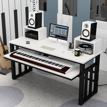 엠지픽 공장직송 미디 테이블 뮤지션 건반 MIDI 피아노 책상 키보드 가성비 음악 작업, 180 블랙+화이트 165
