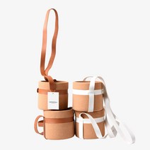 목화빌라 코르크 행잉 화분 커버 바구니, 화이트스트랩