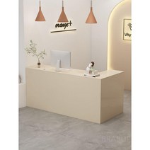 ㄱ자 카운터 데스크 인포 계산대 프론트 접수대 테이블, 베이지+베이지 카운터 180x60x90cm