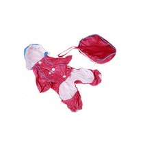 네발 강아지 레인코트 레인코트 더블 도톰 메쉬 패브릭 애완동물 레인코트 공장 판매, 붉은, S