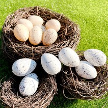 [왓위셀] 계란 달걀 모형 플라스틱 새둥지 부활절 꾸미기 소품, 12.초란-10알