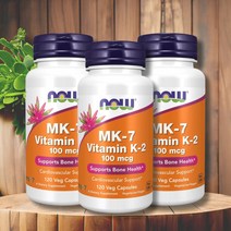 비타민K2 mk7 나우푸드 메나퀴논 100mcg 120베지캡슐, 3개, 120정