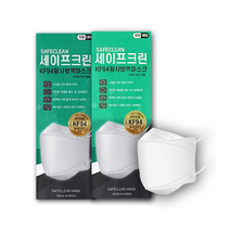 [100매 대형] KF94 세이프크린 마스크 SAFECLEAN 화이트 대형 (포장단위 소박스 없음), 세이프 크린 100매 (5매입 포장)