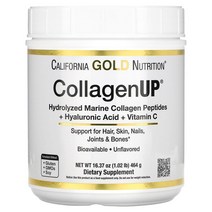 CGN CollagenUp 가수분해 해양 콜라겐 펩타이드 히알루론산 비타민C 함유 무맛 464g(16.37oz), 분말, 16.37온스