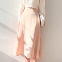 투디 파스텔 세미 머메이드 플레어 롱스커트 뒷밴딩 국내제작 5컬러