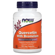 NOW Foods Quercetin with Bromelain 120 Veg Capsules, 60 Count