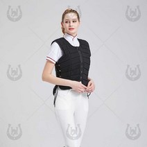 승마 조끼 보호 갑옷 여성 남성 지퍼 사이즈 조절끈, 블랙 M 신장 155-165CM