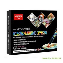 12/24 Colors High Temperature Oven Baked Ceramic Marker Pen Set Permanent Porcelain for Drawing on, 24 colors