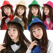 스팡클신사모자 파티소품 중절모 반짝이모자 공연모자, 스팡클신사모자 (실버)
