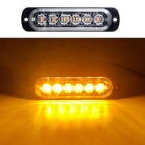 스탠다드메카닉 중장비 부품 4led car strobe warning light 그릴 깜박임 고장 비상 조명 car truck trailer beacon lamp led DIY, 해외발송지, 6LED 노란색, 1개 normal mode