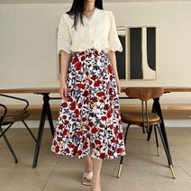 [썬데이베스트/무배] 편안해플라워롱스커트 밴딩스커트 밴드스커트 꽃무늬스커트 롱스커트 여행스커트 데이트스커트 에이라인스커트 A스커트 하객룩 오피스룩 데이트룩 (2color)